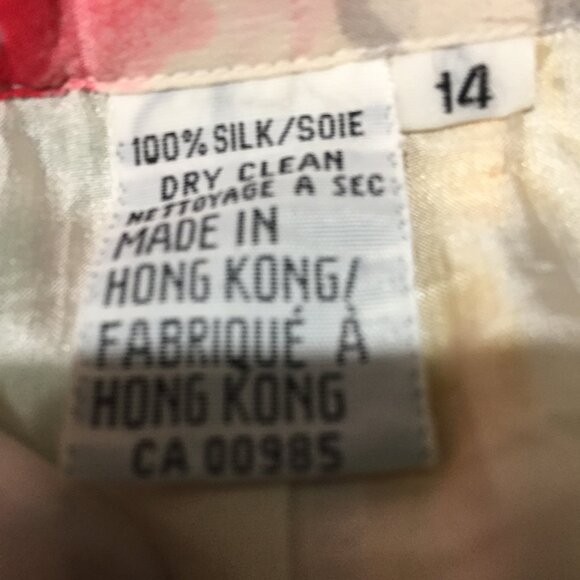 VINTAGE FLORAL PRINT SILK SKIRTS SIZE 14 - Picture 8 of 8